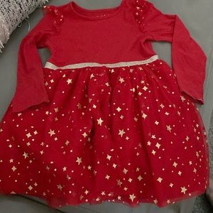 Cat & Jack size 4T red dress with gold stars